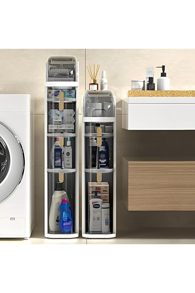 Electron 5-Tier - Multi-Purpose Bathroom, Laundry Room, and Kitchen Organizer |   Narrow Space Vertical Cabinet-Rio